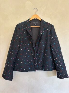 Vintage Silkland 100% silk polka dot jacket